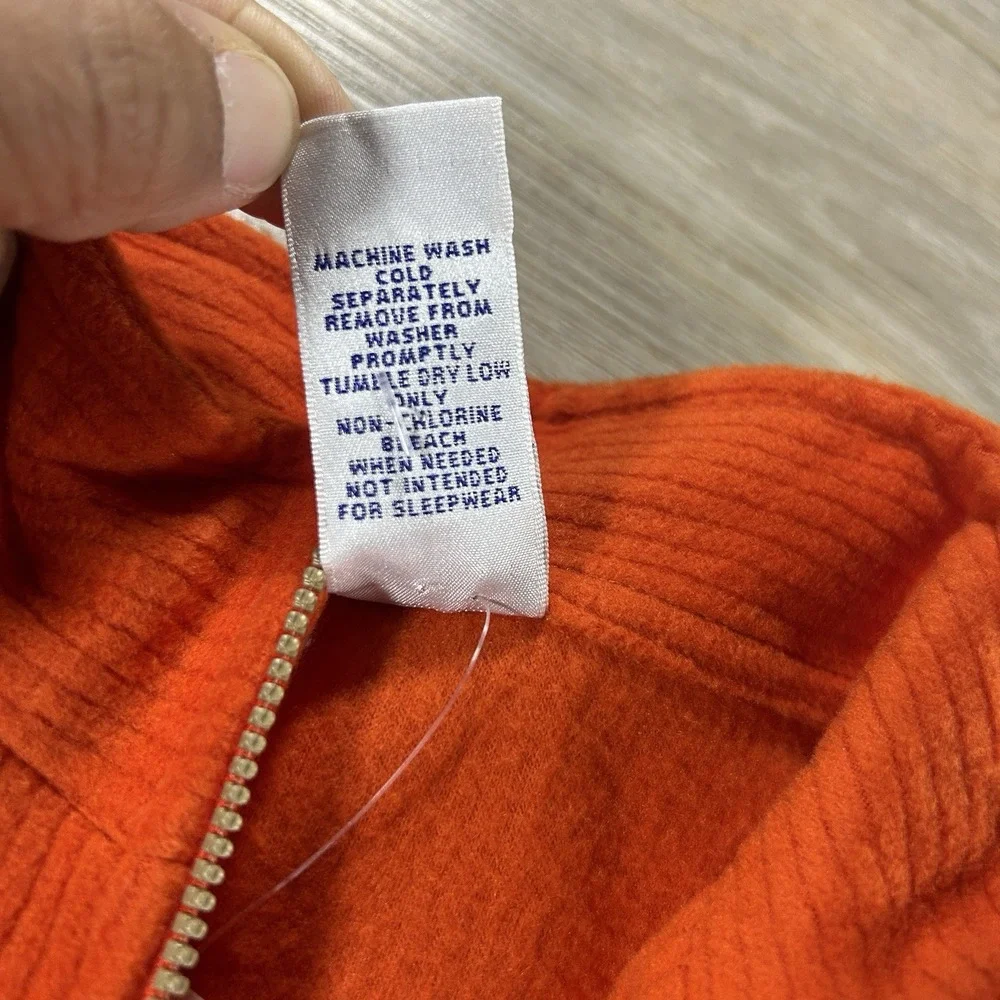 VTG 2001 Gymboree‎ 5yrs Homegrown Collection Orange Fleece Pine Trees 1/4 Zip